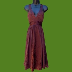 BCBGPARIS NWT plum halter midi dress fairycore dark coquette size 6 medium